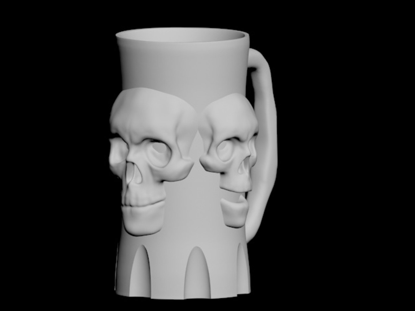 3D Skull Beer Mug : r/blender