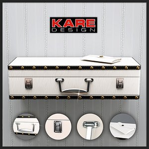 Shelf Kare Design Wall Shelf Suitcase White 1Drw 78364