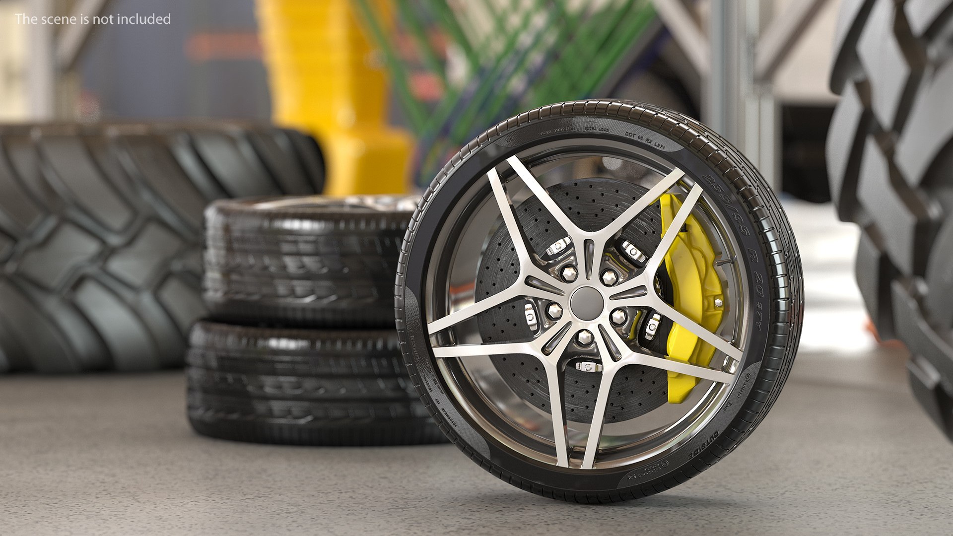 Sports Car Wheel 3D model preview