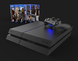 playstation ps4 console controller 3D model