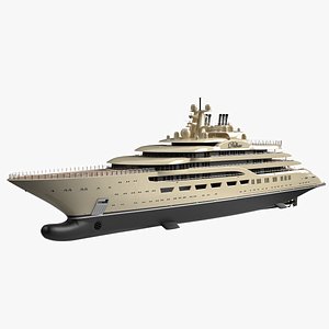 3D Dilbar Superyacht Night Scene
