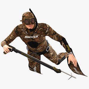 3D animations scuba spearfisher