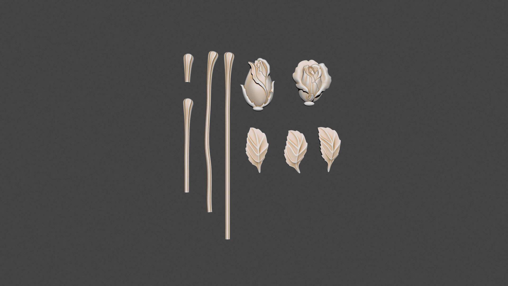 3D Roses Bas Relief 3D Print Model Model - TurboSquid 2367266