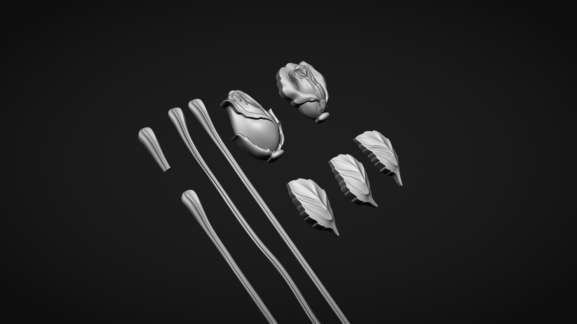 3D Roses Bas Relief 3D Print Model Model - TurboSquid 2367266