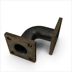 Double  Square Flange SteamPunk PBR 3D model