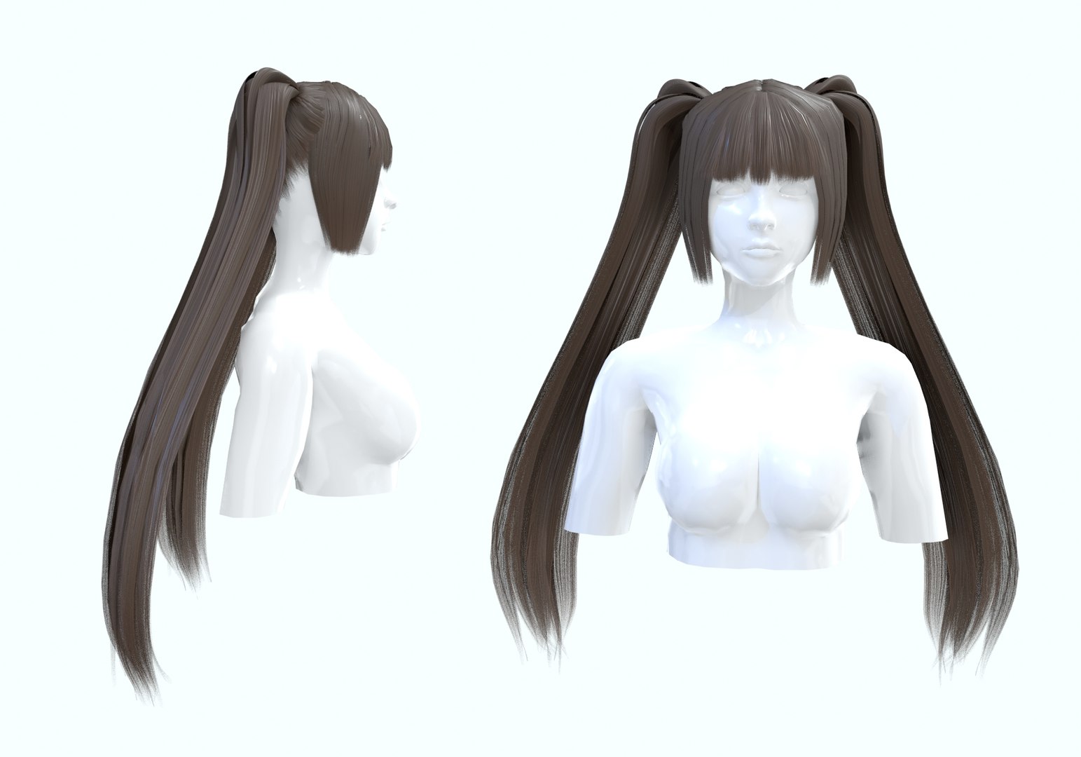 Long Ponytails Hairstyle 3d Model - Turbosquid 1960249