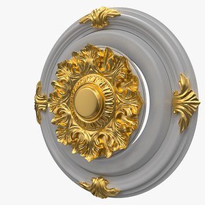 3D Plaster Ventilation Duct with Ornate Ceiling Rosette 3D Model14