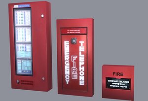 Fire Alarm Collection Low Poly Game Ready