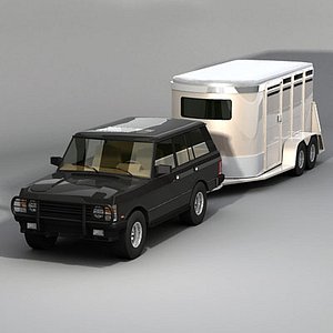 3d horse trailer suv model