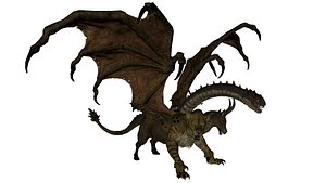Mythical Chimera 3D Model  Armored Beast with Wings 3D model