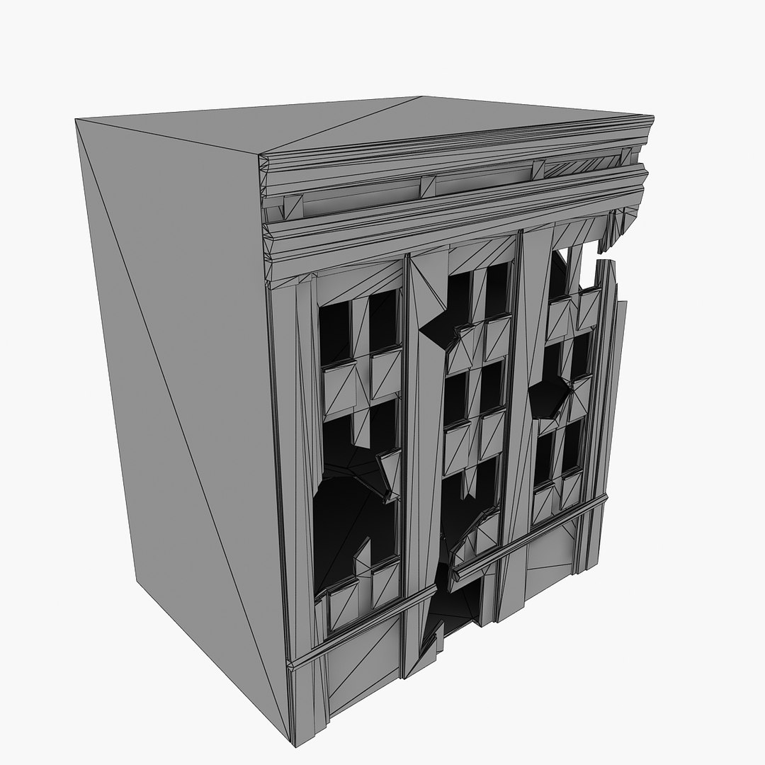 damaged building 3d model