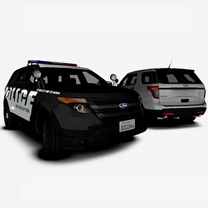 3D model Ford Explorer 2014 Mk V Police Interceptor with Simple Interior