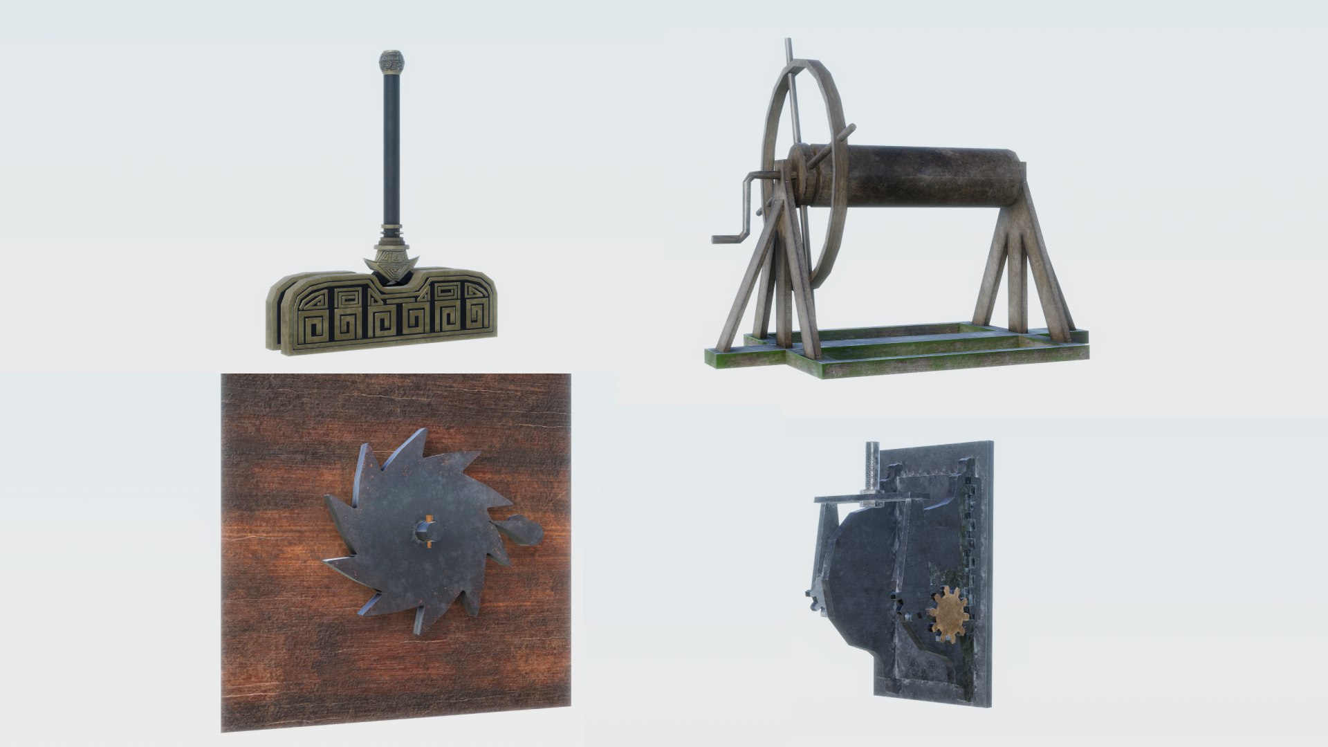 3D model Medieval Levers and Gears Pack 1 TurboSquid 1818770