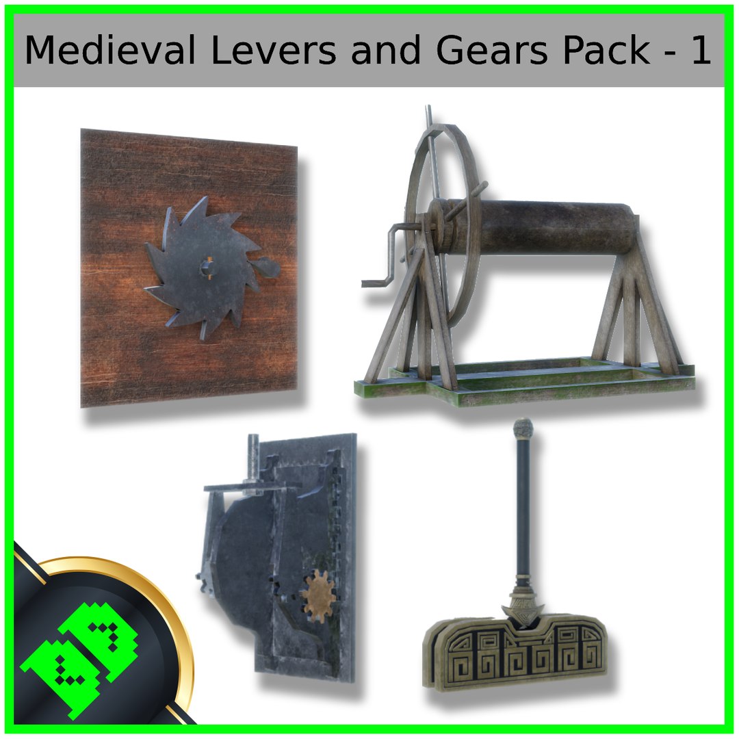 3D model Medieval Levers and Gears Pack 1 TurboSquid 1818770