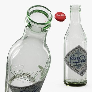 Vintage Coca Cola Paper Label Bottle Empty 1900s Empty Green