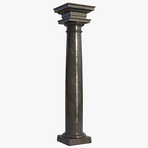 3D Black Marble Tuscan Column model
