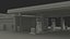 Large Filling Station Green 3D
