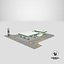 Large Filling Station Green 3D