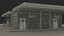 Large Filling Station Green 3D