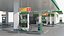 Large Filling Station Green 3D
