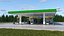 Large Filling Station Green 3D