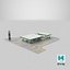 Large Filling Station Green 3D