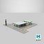 Large Filling Station Green 3D