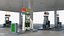 Large Filling Station Green 3D