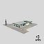 Large Filling Station Green 3D