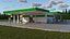 Large Filling Station Green 3D