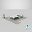 Large Filling Station Green 3D