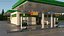 Large Filling Station Green 3D