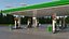 Large Filling Station Green 3D