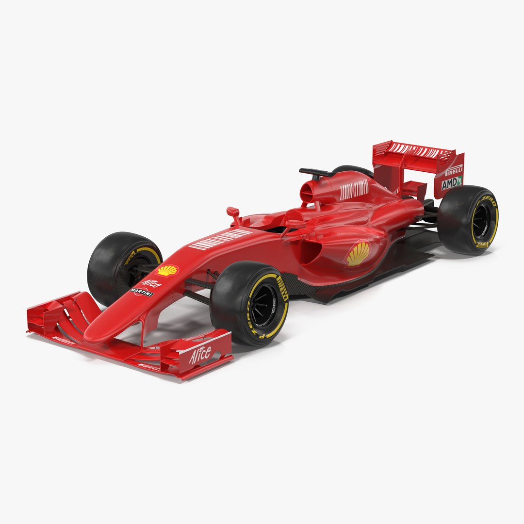 Formula One Car Red 3D model preview