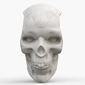 3D Industrial Skull Relief 11 model