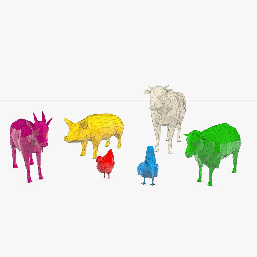 Domestic farm animals model TurboSquid 1700189