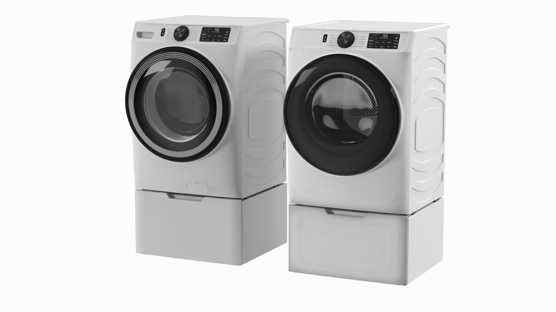 Washing Machine And Dryer Set White 3D TurboSquid 2177453