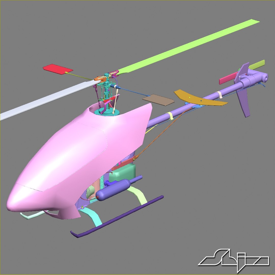 Remote Control Helicopter Caliber 3d Model