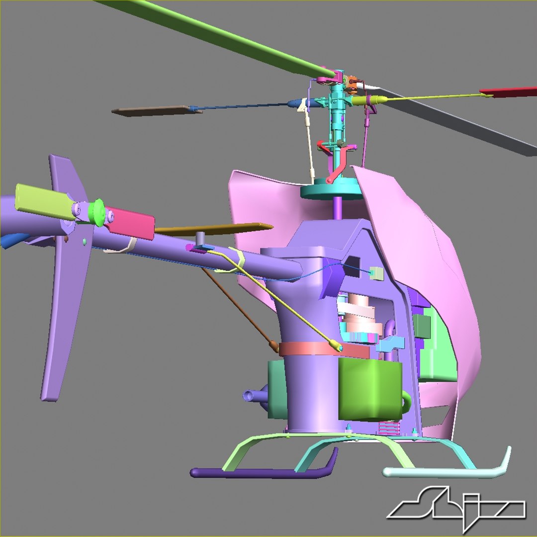 Remote Control Helicopter Caliber 3d Model