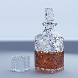 Crystal Decanter and Glass