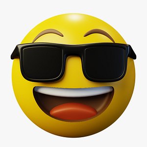 3D Cooler than you yellow ball Emoticon Emoji or Smiley