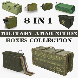 3D military ammunition boxes model