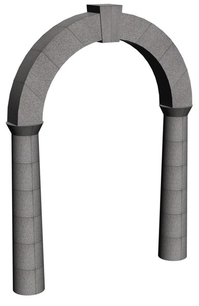 stone archway 3d dxf