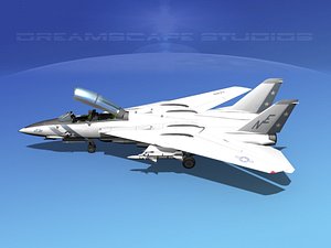 3d grumman tomcat f-14d fighter aircraft model