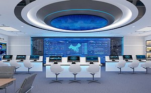 3D Monitoring room Command center Control room central control room Monitoring center general control r