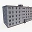 Communist Apartment Block low Poly