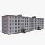 Communist Apartment Block low Poly