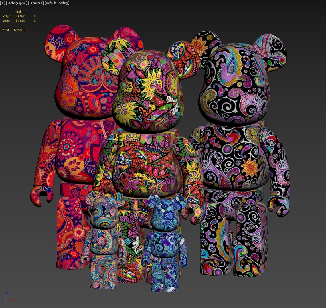 Be@rbrick Psychedelic Paisley 1000％ 3D Bearbrick Psychedelic Paisley Model - TurboSquid 1818731