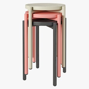 HM round top stool 3D model