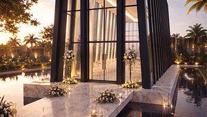 Modern Tropical Hillside Resort Chapel 3D